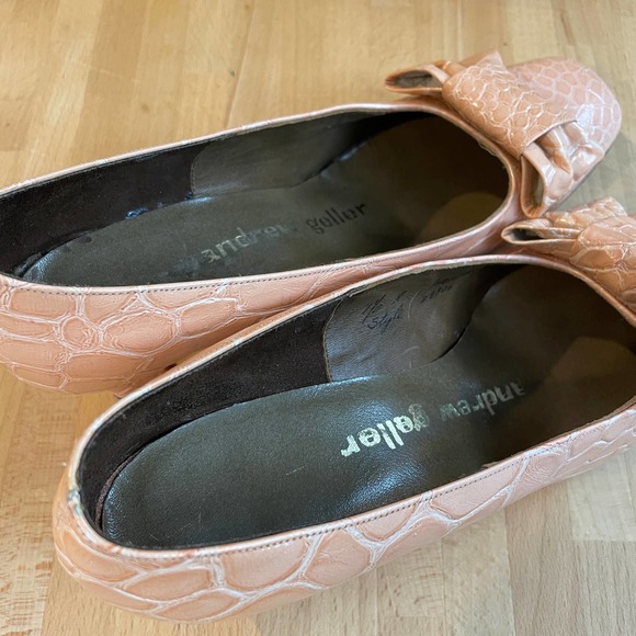 Vintage Andrew Geller  Peach Croc Pumps 7.5A - Picture 7 of 8
